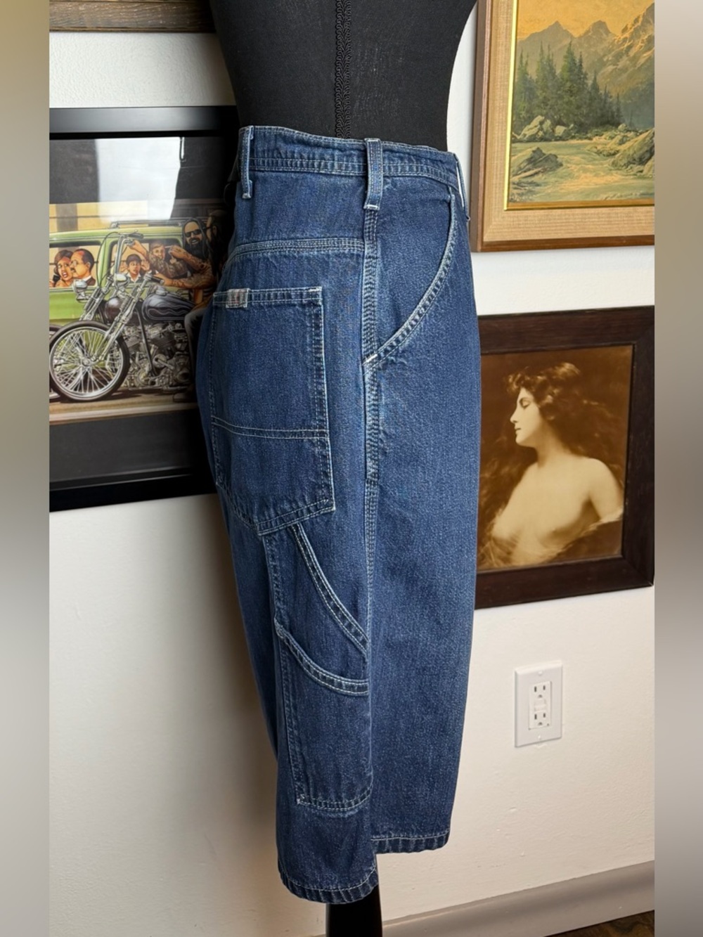 Y2K Ralph Lauren Polo Denim Carpenter Jorts  32 Waist - Picture 6 of 11